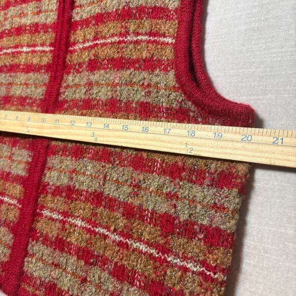 Vtg Boundary Waters Plaid Wool Blend Vest Zip Front M Rustic Cozy Cabin Grunge - Picture 5 of 6